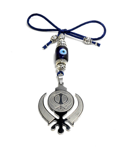 Khanda | Sikh Khanda Sahib | Evil Eye Protection Khanda Hanging | Car Rearview Mirror Ornament Hanging | Sikh Faith Namaste Gift