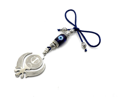 Khanda | Sikh Khanda Sahib | Evil Eye Protection Khanda Hanging | Car Rearview Mirror Ornament Hanging | Sikh Faith Namaste Gift