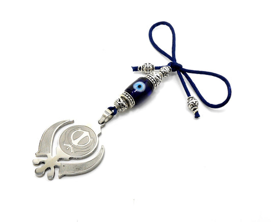 Khanda | Sikh Khanda Sahib | Evil Eye Protection Khanda Hanging | Car Rearview Mirror Ornament Hanging | Sikh Faith Namaste Gift