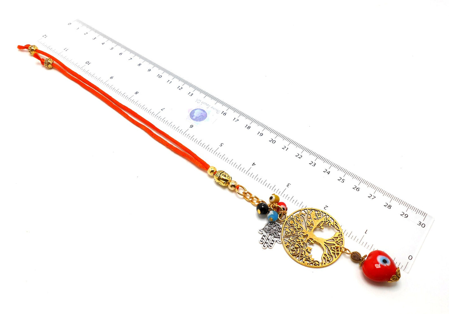Evil Eye, Evil Eye Protection Tree Of Life Car Rear View Mirror Hanging-Wish Tree Spiritual Ornaments for Handbag for Good Luck/Fortune