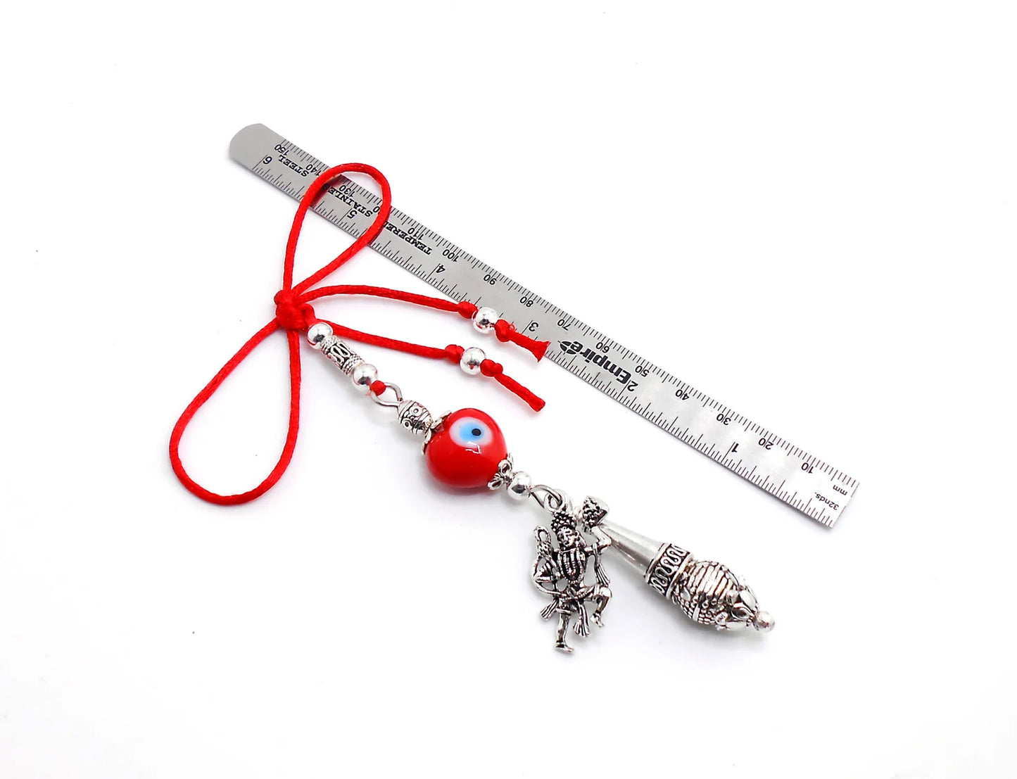 Evil Eye Protection Hanuman Ji ke Gada and Lord Hanuman Charm & Divine OM-Rare to Find Combination of Charms for Good Luck Protection