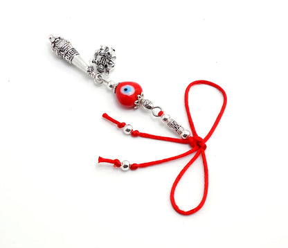Evil Eye Protection Hanuman Ji ke Gada and Lord Hanuman Charm & Divine OM-Rare to Find Combination of Charms for Good Luck Protection
