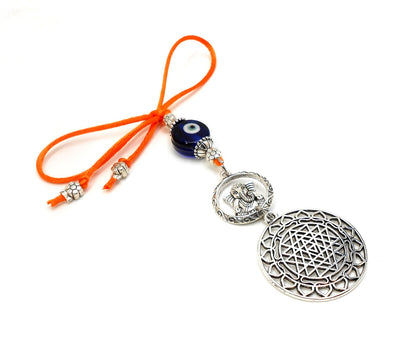 Divine Sri Yantra Evil Eye Protection Hanging-Money Attraction Yantra/Amulet for Good Luck,Success,Fortune,Prosperity & phenomenal Abundance