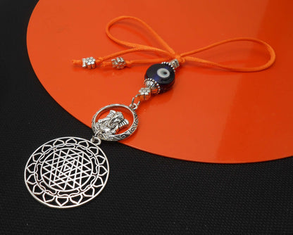 Divine Sri Yantra Evil Eye Protection Hanging-Money Attraction Yantra/Amulet for Good Luck,Success,Fortune,Prosperity & phenomenal Abundance