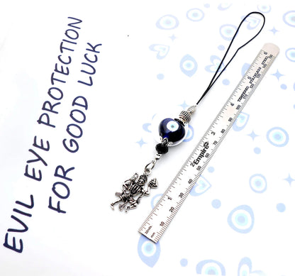 Evil Eye Protection Lord Hanuman ji Kavach (Amulet)-Cell Phone Dangler-Rear View Mirror Car Hanger-Indian Hindu God of Protection & Strength