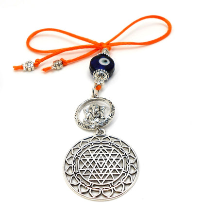 Divine Sri Yantra Evil Eye Protection Hanging-Money Attraction Yantra/Amulet for Good Luck,Success,Fortune,Prosperity & phenomenal Abundance