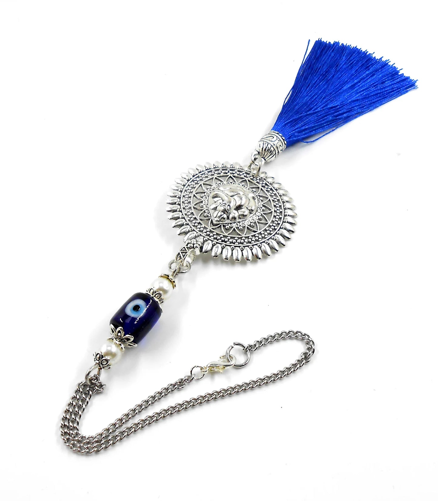Evil Eye Protection Lord Ganesha Hanging For Car Rear View Mirror-Positive Energy for Happiness / Good Fortune /Good Luck/Prosperity/Success