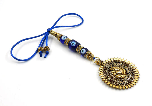 Ganesha | Evil Eye Protection | Car Rearview Mirror Ornament | Good Luck | Happiness | Good Fortune | Success | Prosperity