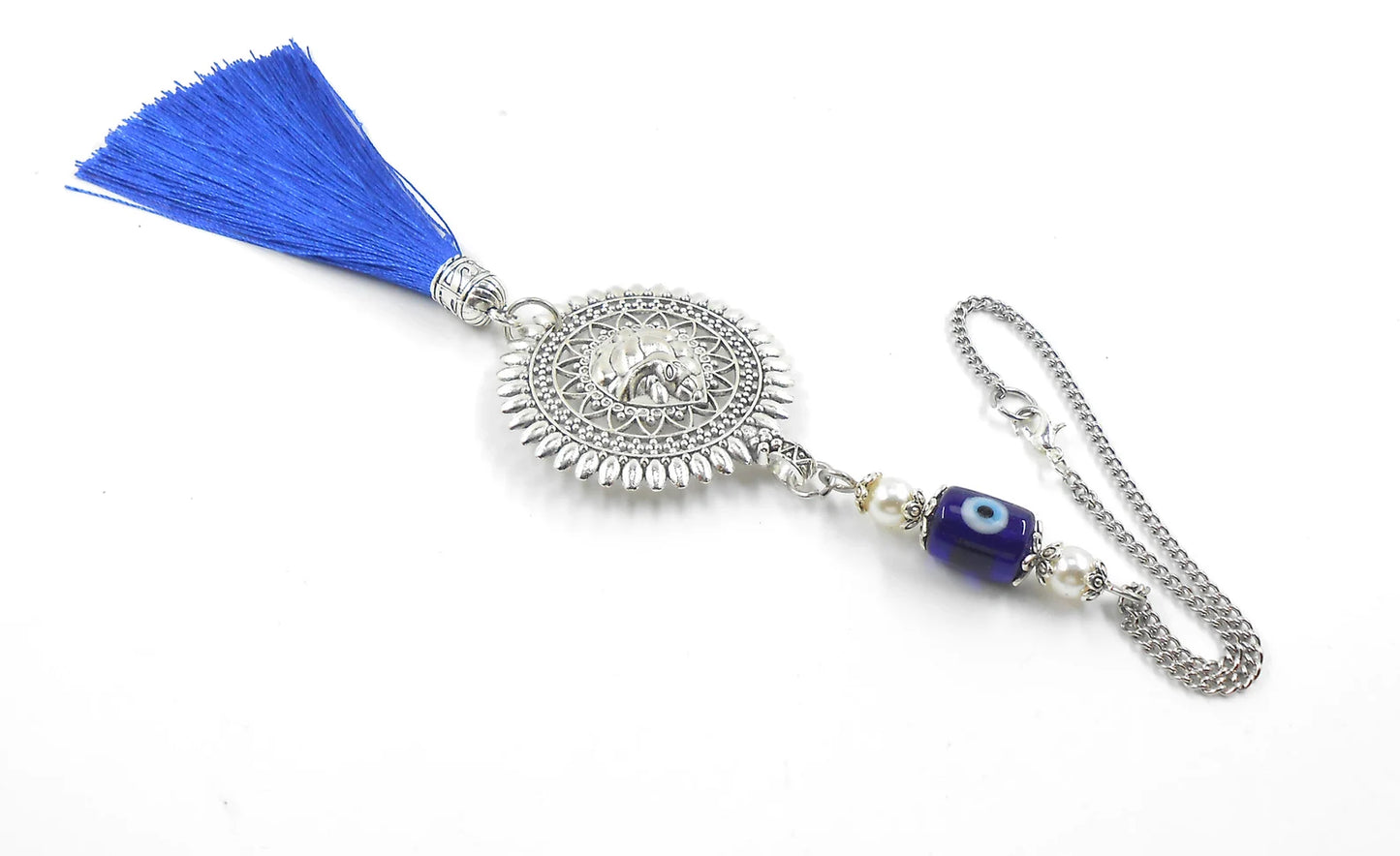 Evil Eye Protection Lord Ganesha Hanging For Car Rear View Mirror-Positive Energy for Happiness / Good Fortune /Good Luck/Prosperity/Success