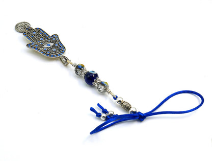 Evil Eye Protection | Hamsa Hand | Hand of Fatima | OM | Glass Bead | Car Rearview Mirror Ornament | Good Luck | Numerology |Positive Vibes