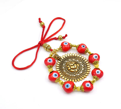 Ganesha | Evil Eye Protection | Car Rearview Mirror Ornament | Good Luck | Happiness | Good Fortune | Success | Prosperity