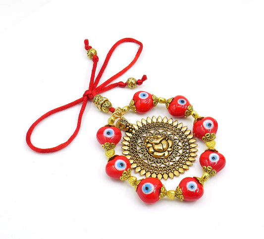 Ganesha | Evil Eye Protection | Car Rearview Mirror Ornament | Good Luck | Happiness | Good Fortune | Success | Prosperity