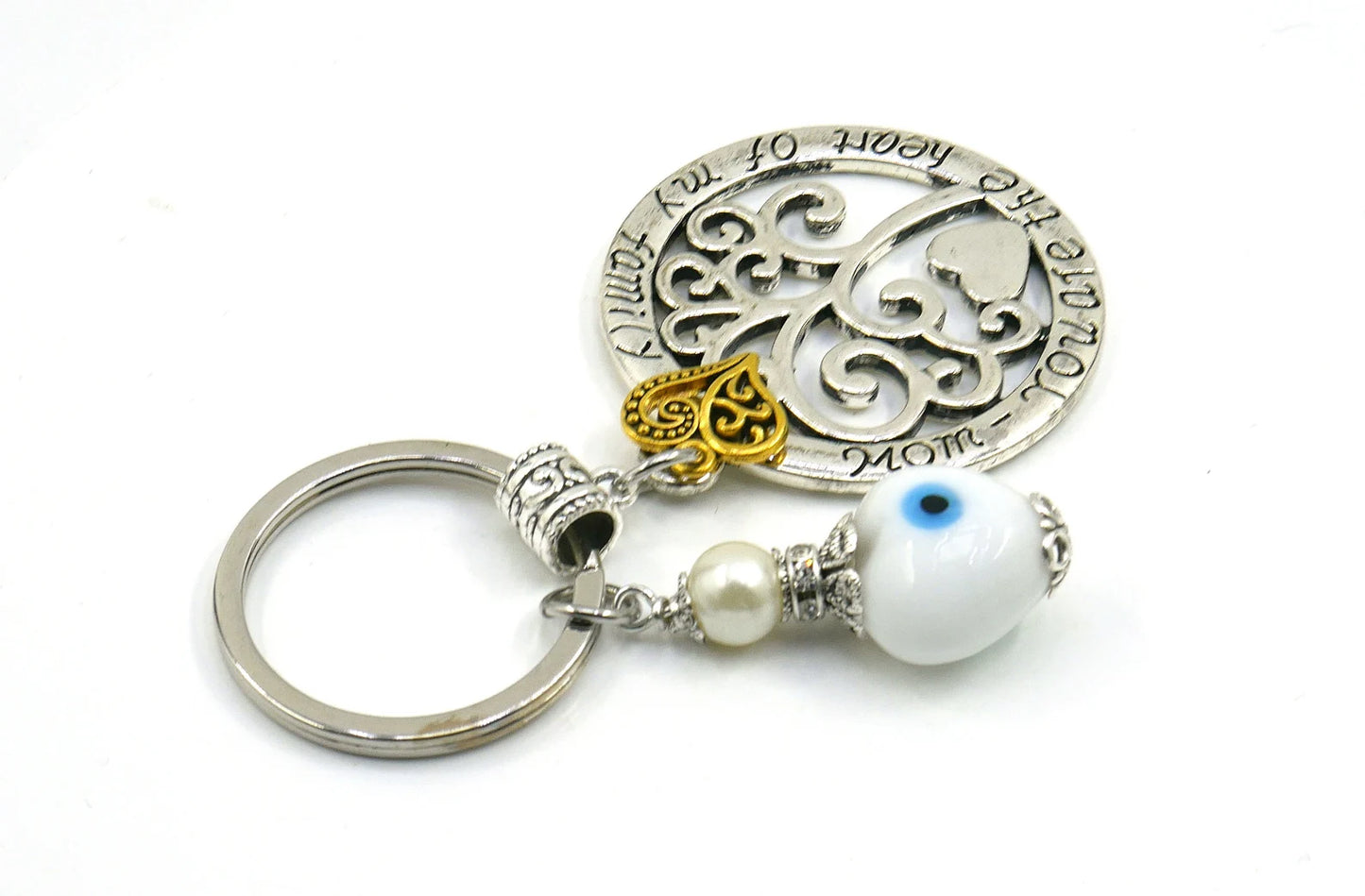 Evil Eye Protection for Mom, Mom Gratitude & Respect Keychain/Christmas , Thank you Mom Gift For Mom from Daughter and Son, I love you Mom.