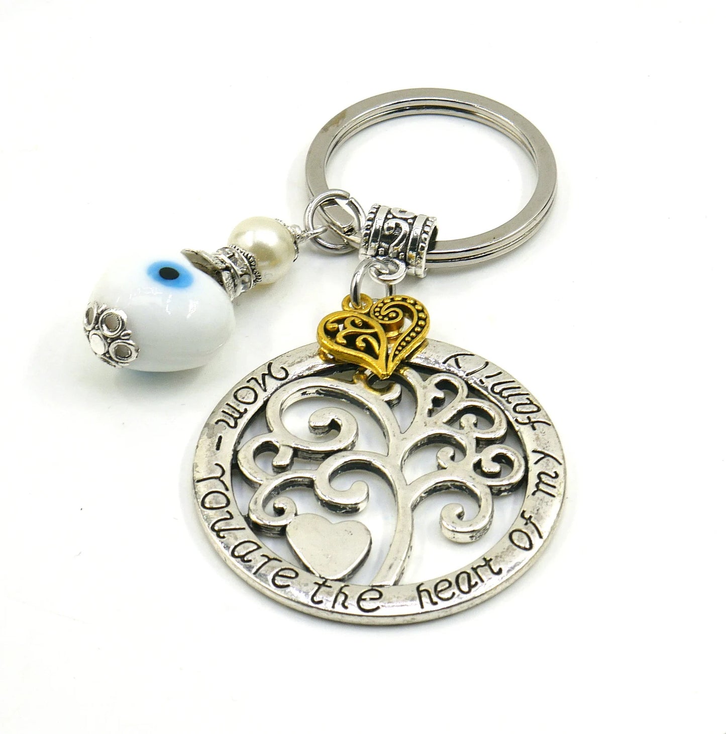Evil Eye Protection for Mom, Mom Gratitude & Respect Keychain/Christmas , Thank you Mom Gift For Mom from Daughter and Son, I love you Mom.