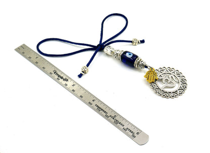 OM | Hamsa Hand | Evil Eye Protection | Car Rearview Mirror Ornament | Good Luck | Positive Vibrations