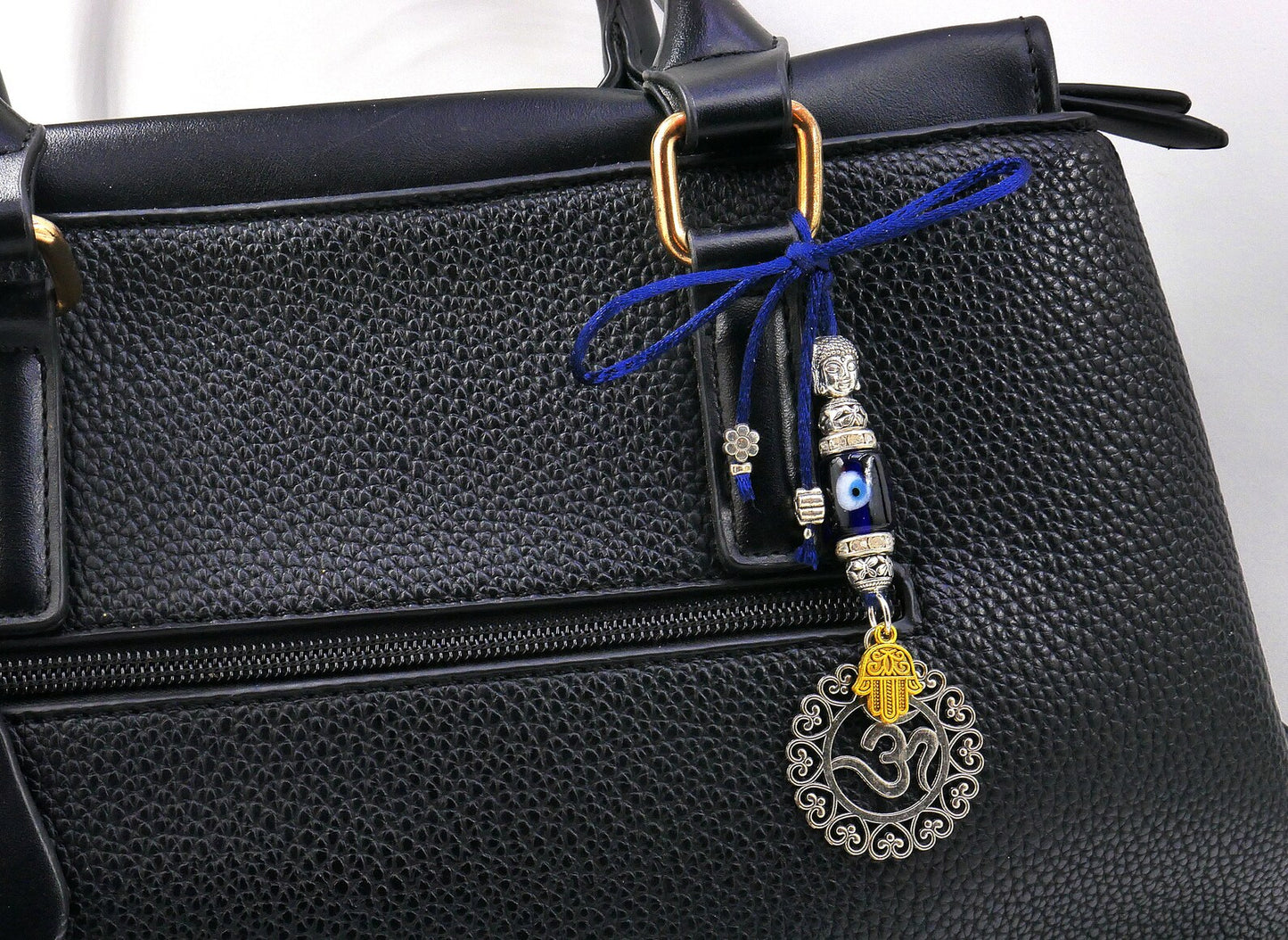OM | Hamsa Hand | Evil Eye Protection | Car Rearview Mirror Ornament | Good Luck | Positive Vibrations