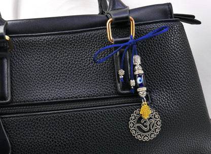 OM | Hamsa Hand | Evil Eye Protection | Car Rearview Mirror Ornament | Good Luck | Positive Vibrations
