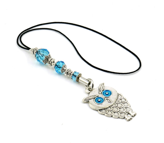 Owl | Evil Eye Protection | Bag Backpack Cellphone Case Charm Ornament | Good Luck | Positive Vibes | Intuition Power | Inner Wisdom