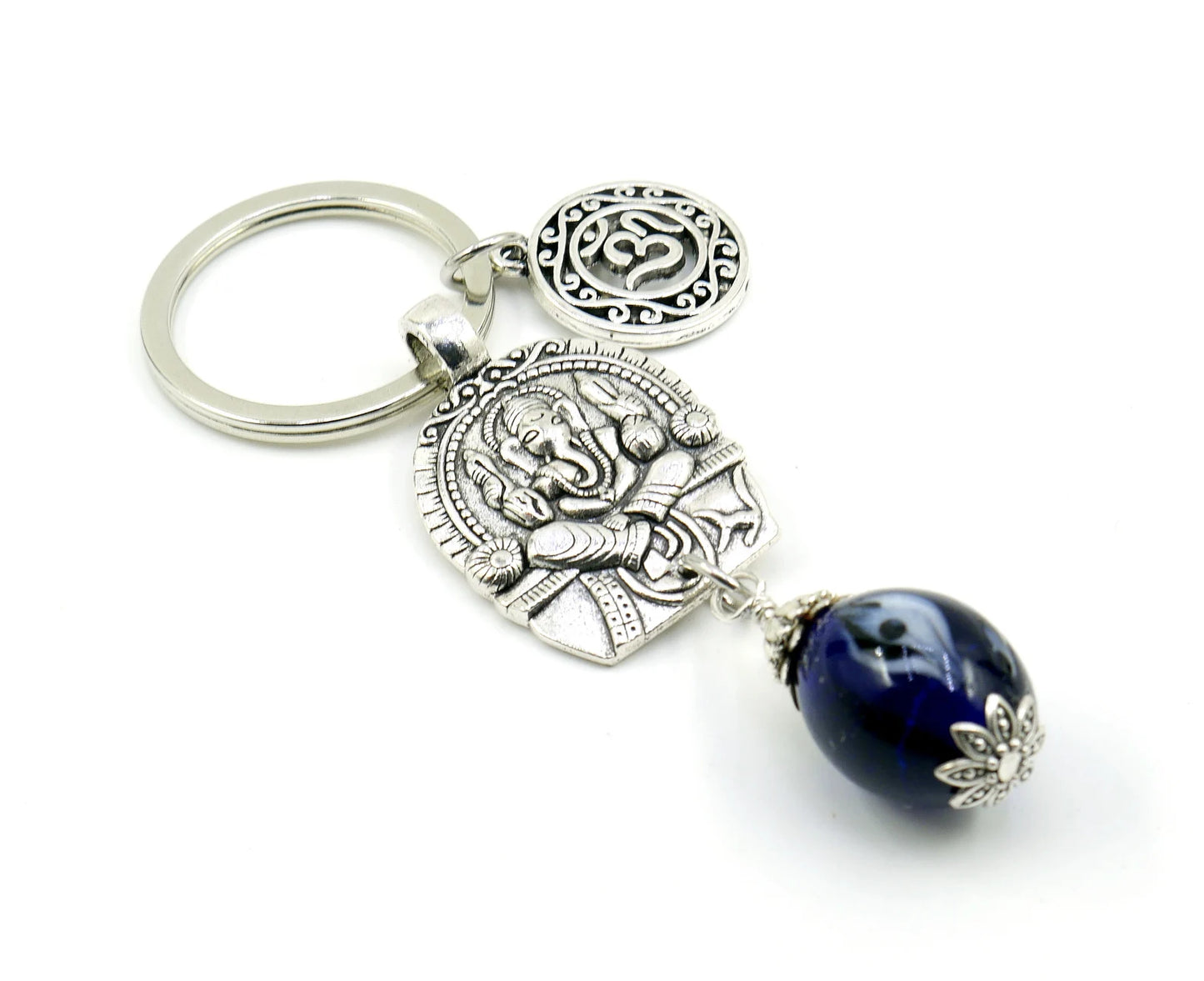 D Divine Lord Ganesha Evil Eye Key Ring/ Key Chain for Buri Nazar/Buri Drishti /Negative Vibes Protection-Evil Eye Protection Key Ring