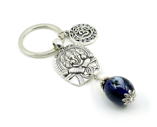 D Divine Lord Ganesha Evil Eye Key Ring/ Key Chain for Buri Nazar/Buri Drishti /Negative Vibes Protection-Evil Eye Protection Key Ring