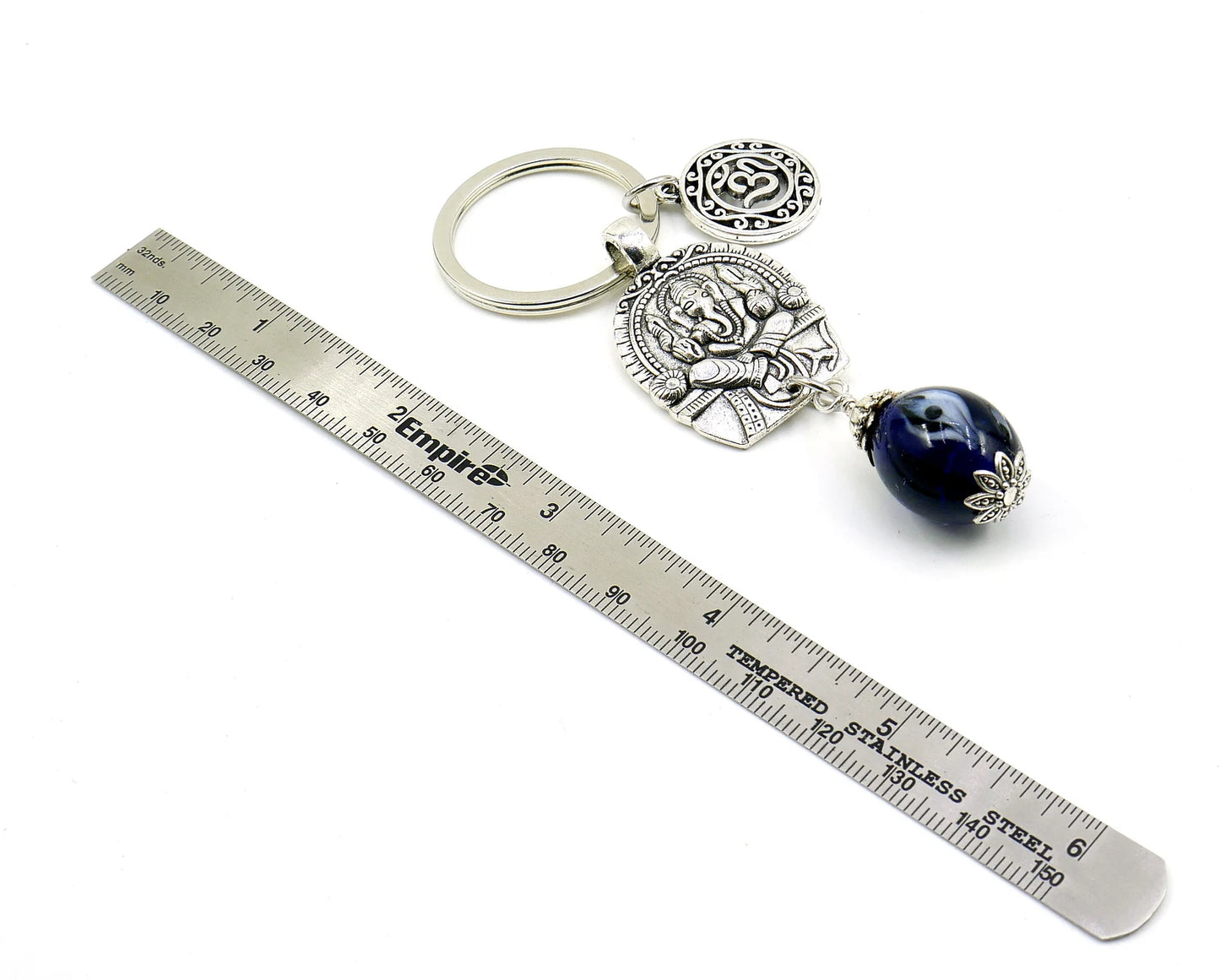 D Divine Lord Ganesha Evil Eye Key Ring/ Key Chain for Buri Nazar/Buri Drishti /Negative Vibes Protection-Evil Eye Protection Key Ring
