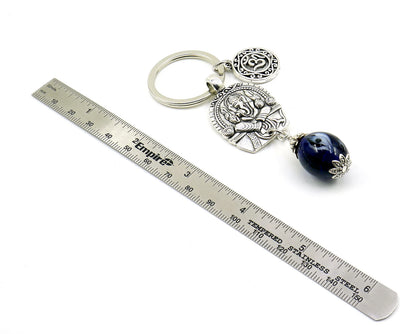 D Divine Lord Ganesha Evil Eye Key Ring/ Key Chain for Buri Nazar/Buri Drishti /Negative Vibes Protection-Evil Eye Protection Key Ring