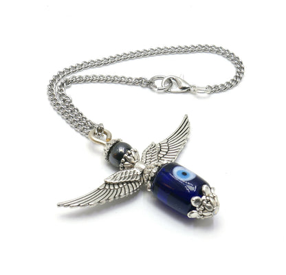 Guardian Angel | Evil Eye Protection | Bag Backpack Ornament | Angel Protection Key Ring | Good Luck Positive Vibes | Positive Vibrations