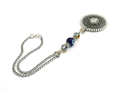Durga, Maa Durga, Hindu Goddess Car Rear View Mirror Hanging , Amba Maa Hanging for Home Wall/Door/Car/Bag for Divine Blessings & Protection