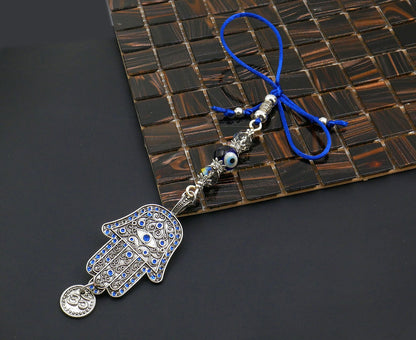 Evil Eye Protection | Hamsa Hand | Hand of Fatima | OM | Glass Bead | Car Rearview Mirror Ornament | Good Luck | Numerology |Positive Vibes