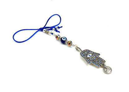 Evil Eye Protection | Hamsa Hand | Hand of Fatima | OM | Glass Bead | Car Rearview Mirror Ornament | Good Luck | Numerology |Positive Vibes