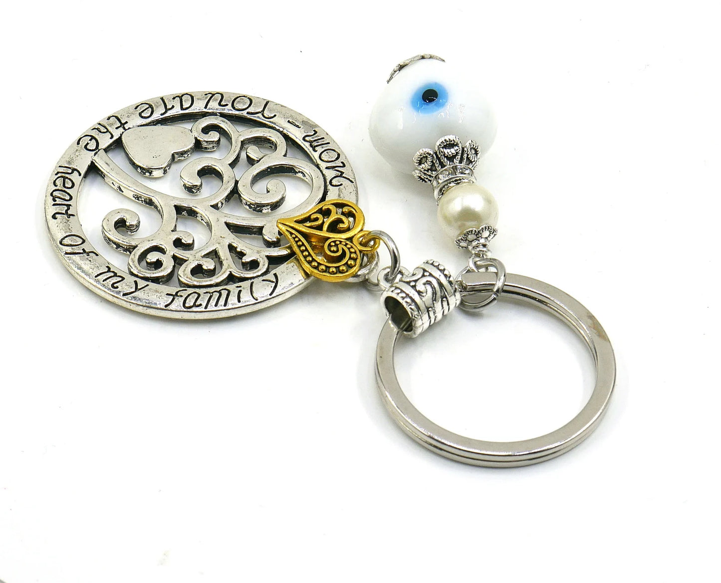 Evil Eye Protection for Mom, Mom Gratitude & Respect Keychain/Christmas , Thank you Mom Gift For Mom from Daughter and Son, I love you Mom.