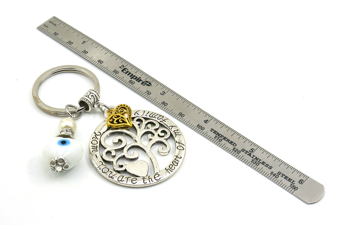 Evil Eye Protection for Mom, Mom Gratitude & Respect Keychain/Christmas , Thank you Mom Gift For Mom from Daughter and Son, I love you Mom.