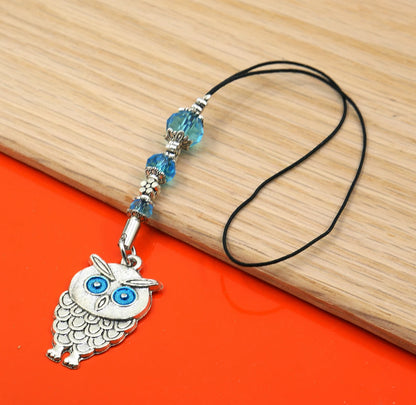 Owl | Evil Eye Protection | Bag Backpack Cellphone Case Charm Ornament | Good Luck | Positive Vibes | Intuition Power | Inner Wisdom