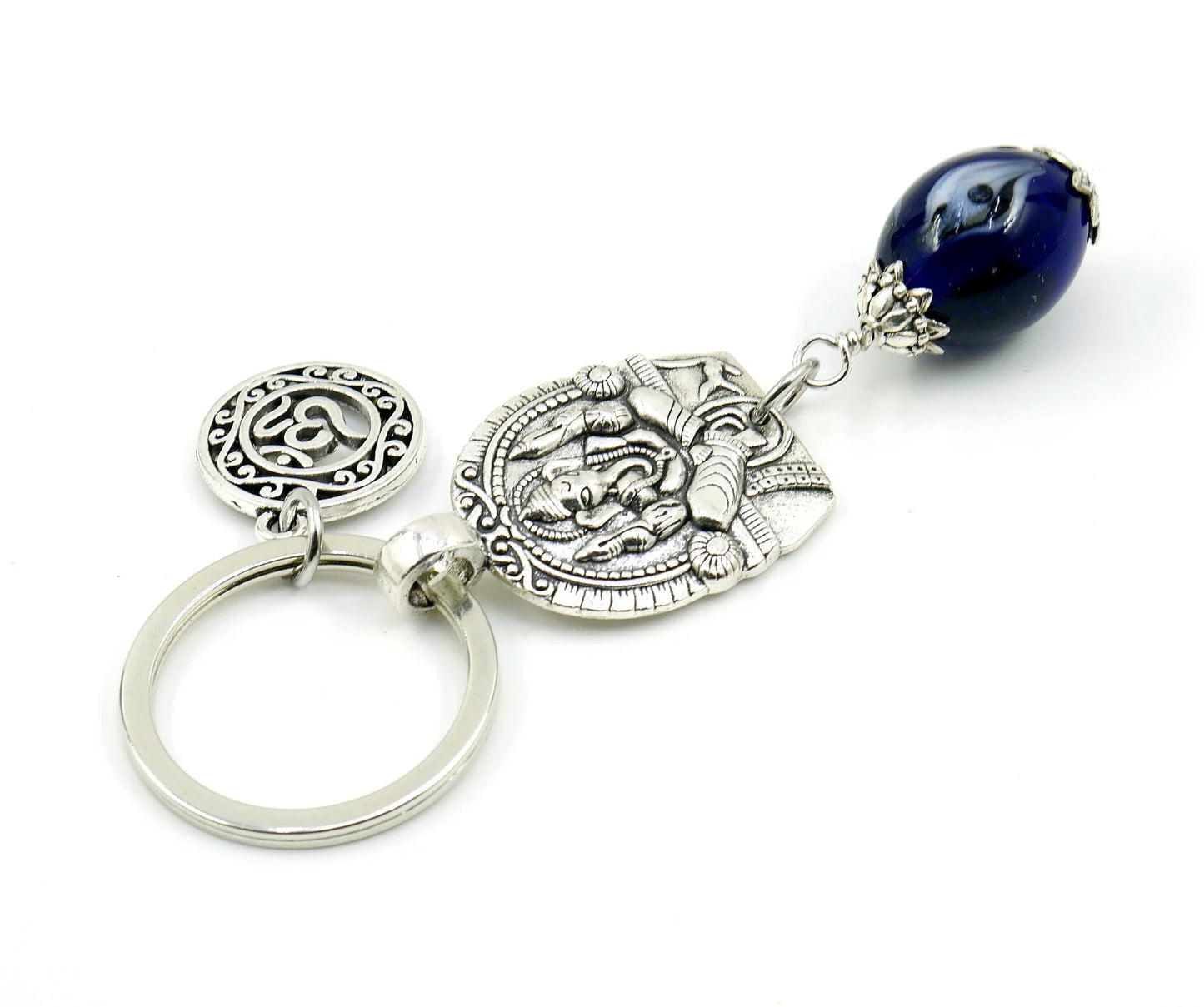 D Divine Lord Ganesha Evil Eye Key Ring/ Key Chain for Buri Nazar/Buri Drishti /Negative Vibes Protection-Evil Eye Protection Key Ring