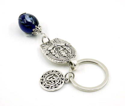 D Divine Lord Ganesha Evil Eye Key Ring/ Key Chain for Buri Nazar/Buri Drishti /Negative Vibes Protection-Evil Eye Protection Key Ring