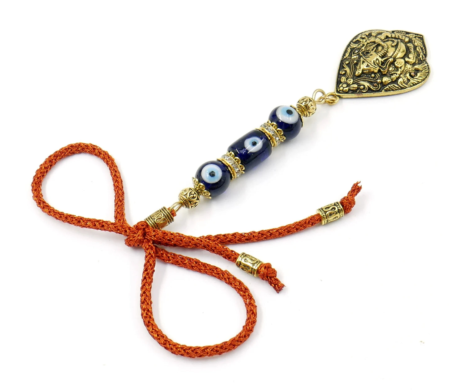 d Lord Ganesha Evil Eye Protection Accessory For Car Rear view mirror-Positive Energy for Happiness/Good Fortune/Good Luck/Prosperity/Succ