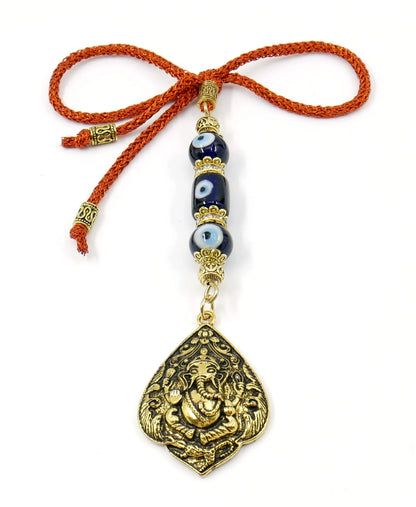 d Lord Ganesha Evil Eye Protection Accessory For Car Rear view mirror-Positive Energy for Happiness/Good Fortune/Good Luck/Prosperity/Succ