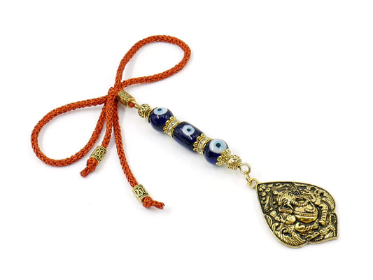 d Lord Ganesha Evil Eye Protection Accessory For Car Rear view mirror-Positive Energy for Happiness/Good Fortune/Good Luck/Prosperity/Succ