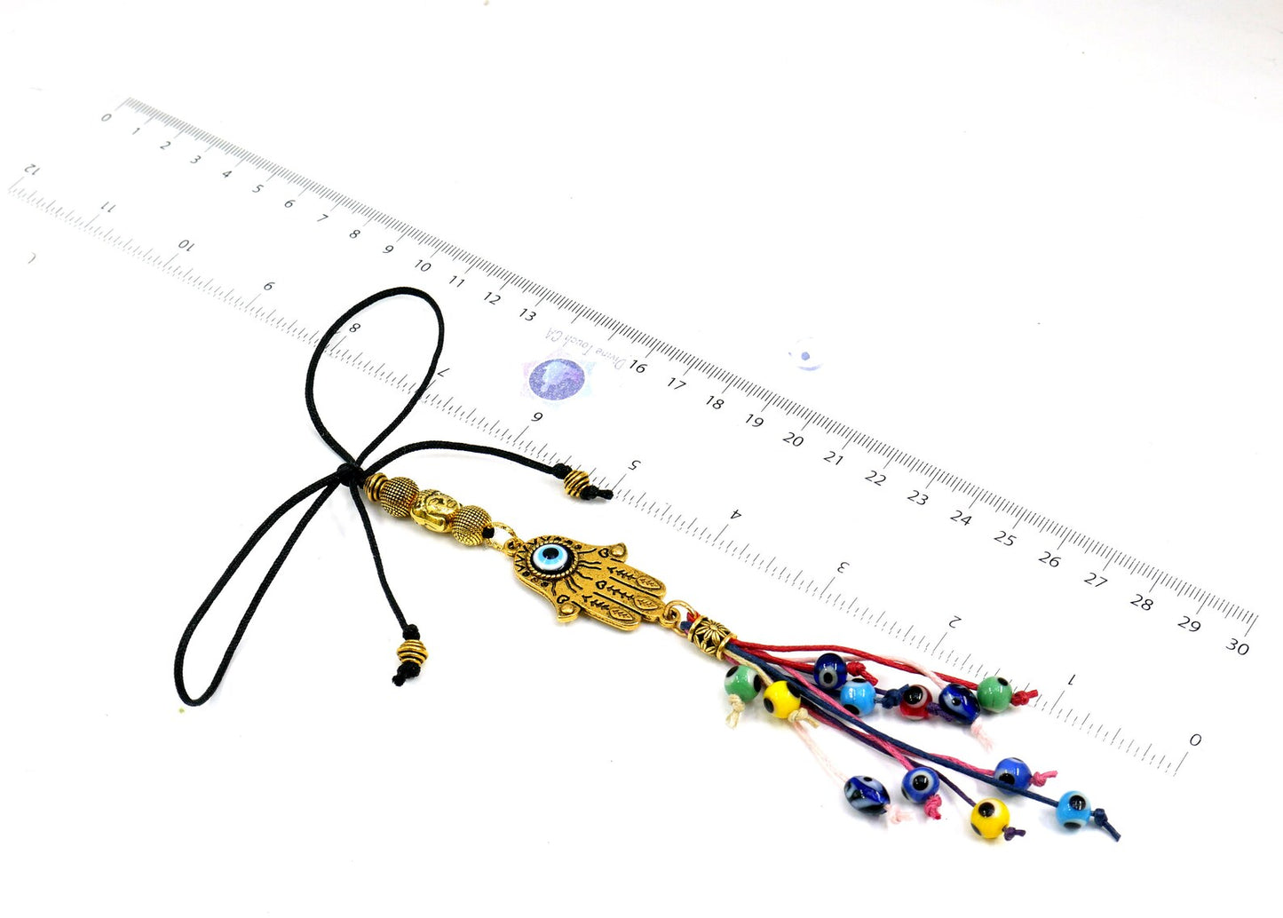Evil Eye Protection Hamsa Hand Car Charm | Car Rear View Mirror Hanging | Spiritual Car Ornaments Handbag Hanging | Good Luck Good Fortune