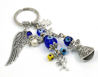 Angel, Guardian & Fairy Evil Eye Protection Key Ring, Good Luck Angel/Guardian Protection Key Ring,New Car/New Home Protection Gifting Idea