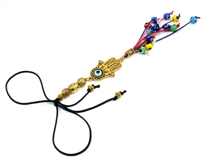 Evil Eye Protection Hamsa Hand Car Charm | Car Rear View Mirror Hanging | Spiritual Car Ornaments Handbag Hanging | Good Luck Good Fortune