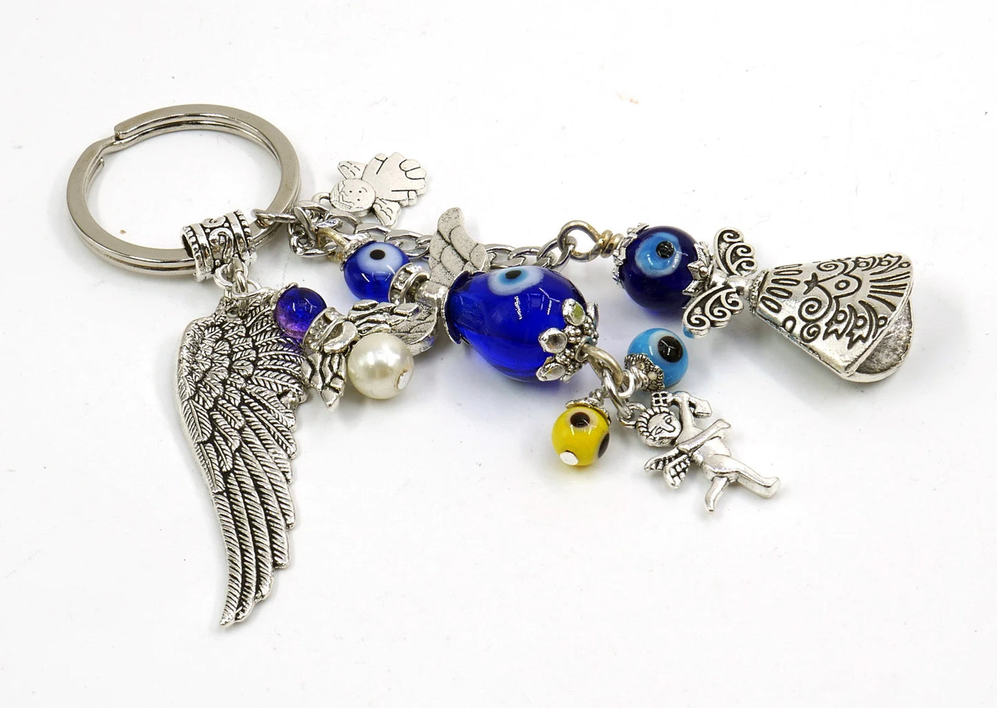 Angel, Guardian & Fairy Evil Eye Protection Key Ring, Good Luck Angel/Guardian Protection Key Ring,New Car/New Home Protection Gifting Idea