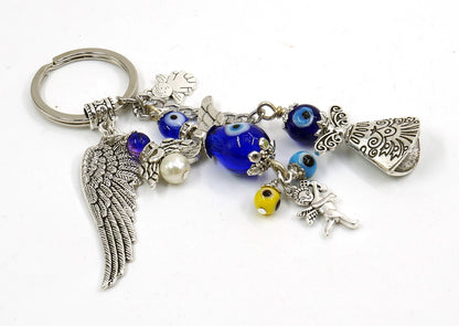 Angel, Guardian & Fairy Evil Eye Protection Key Ring, Good Luck Angel/Guardian Protection Key Ring,New Car/New Home Protection Gifting Idea