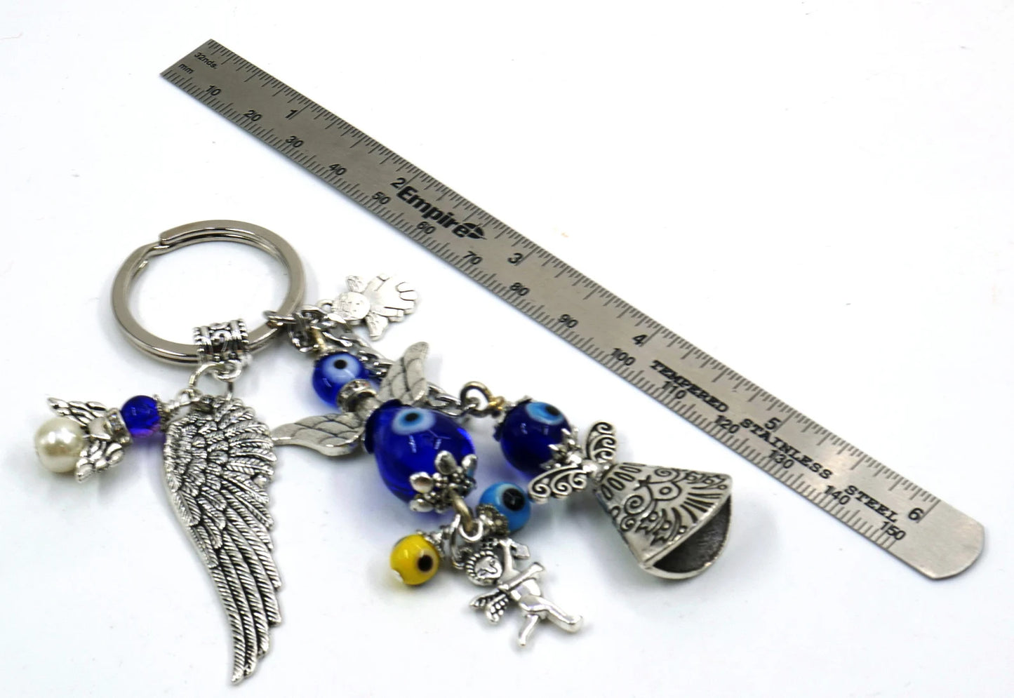 Angel, Guardian & Fairy Evil Eye Protection Key Ring, Good Luck Angel/Guardian Protection Key Ring,New Car/New Home Protection Gifting Idea