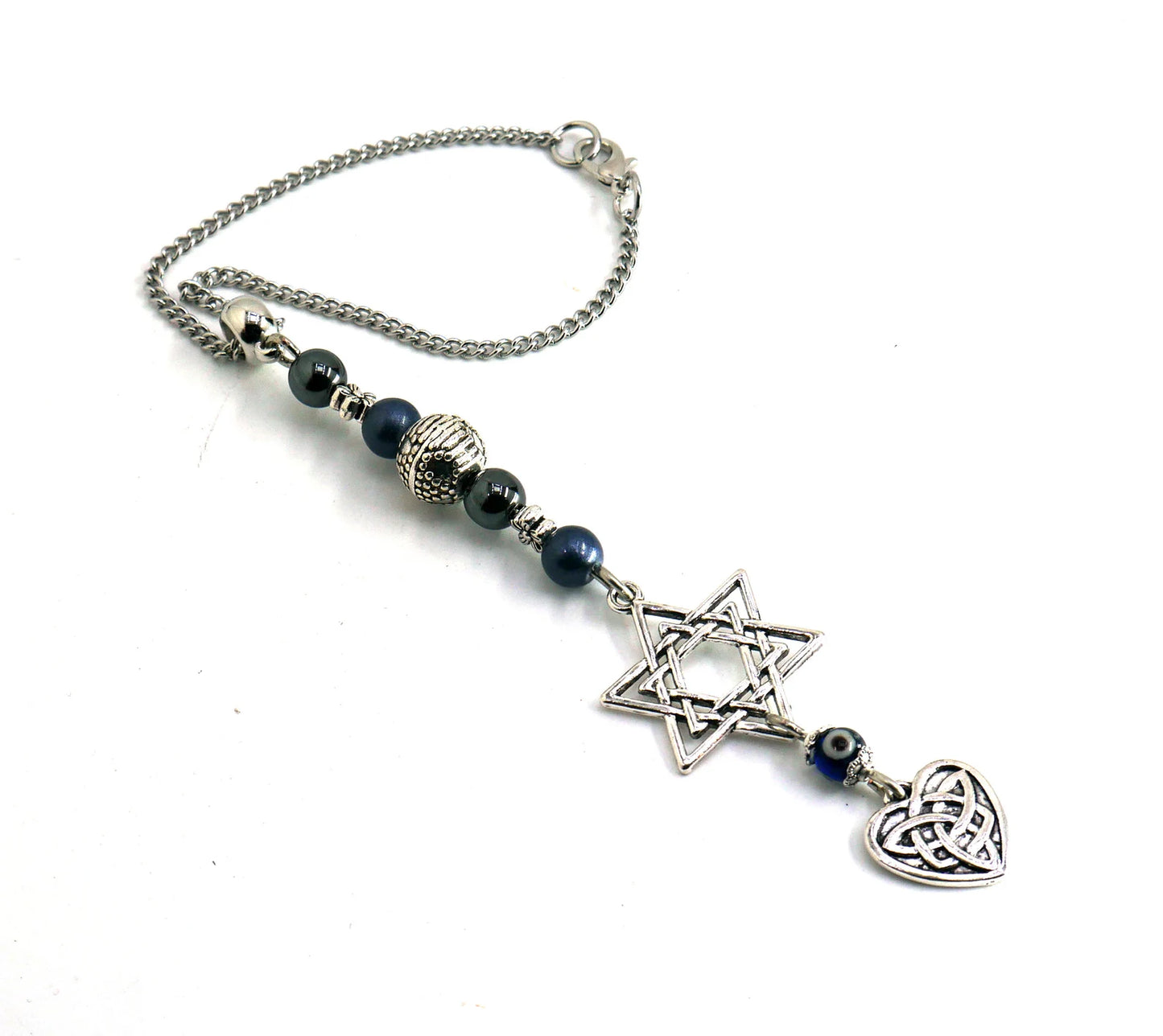 Evil Eye Protection | Star of David protection Amulet | Endless Knot Star of David for Blessing Good Luck Protection Hanging for Home or Car