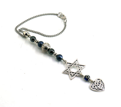 Evil Eye Protection | Star of David protection Amulet | Endless Knot Star of David for Blessing Good Luck Protection Hanging for Home or Car