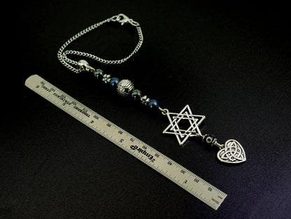 Evil Eye Protection | Star of David protection Amulet | Endless Knot Star of David for Blessing Good Luck Protection Hanging for Home or Car