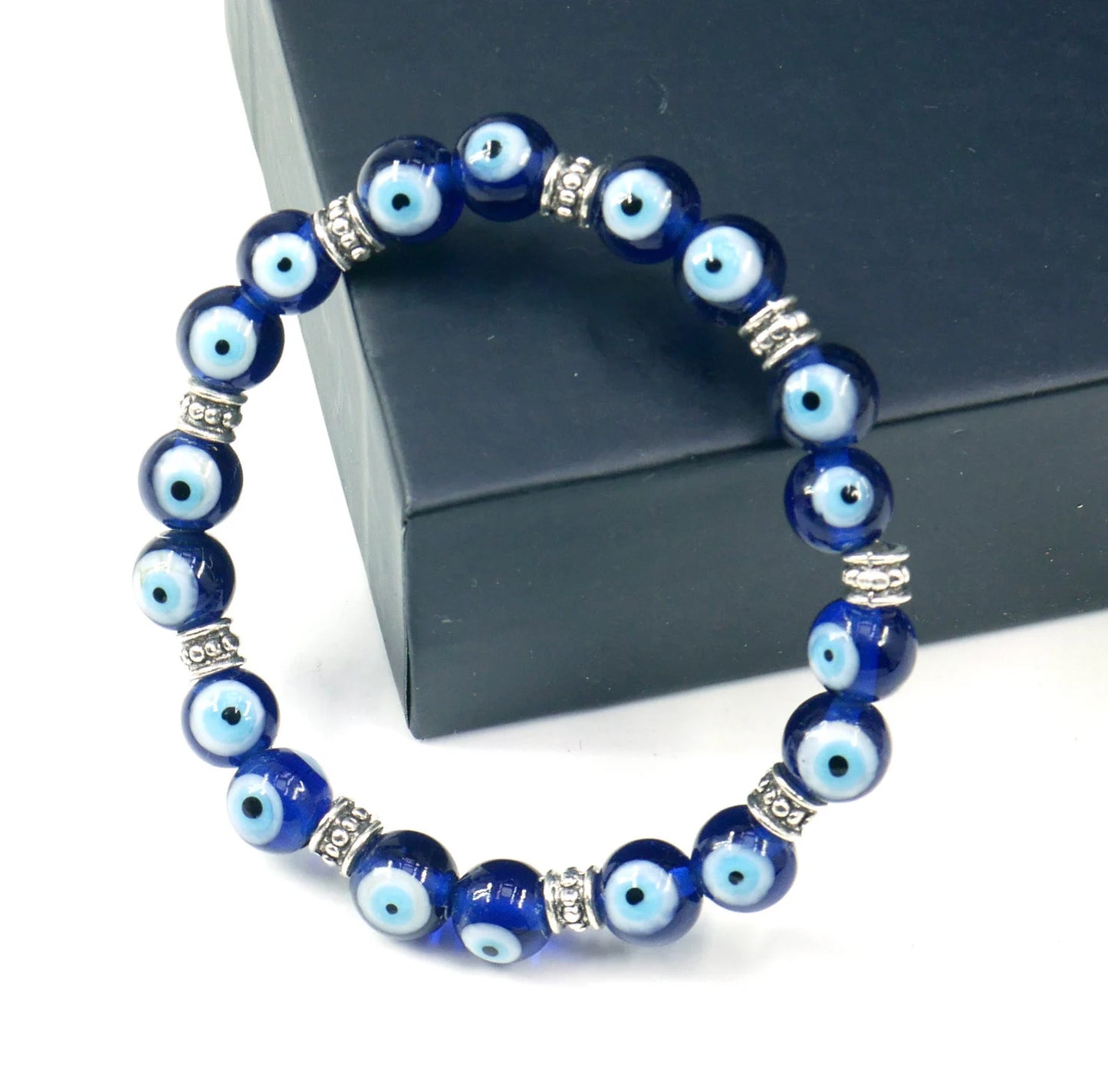 Evil Eye Protection |Evil Eye Blue Bead Stretchable Bracelet | Unisex | Good Luck | Positive Vibes | Positive Vibration