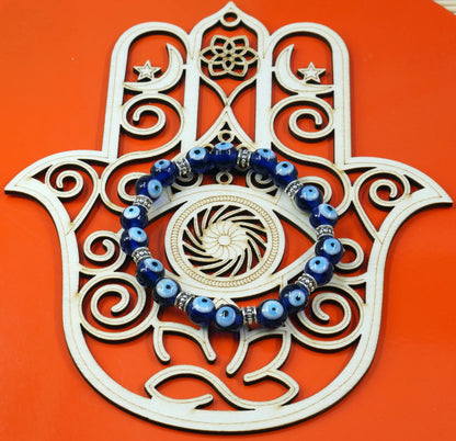 Evil Eye Protection |Evil Eye Blue Bead Stretchable Bracelet | Unisex | Good Luck | Positive Vibes | Positive Vibration