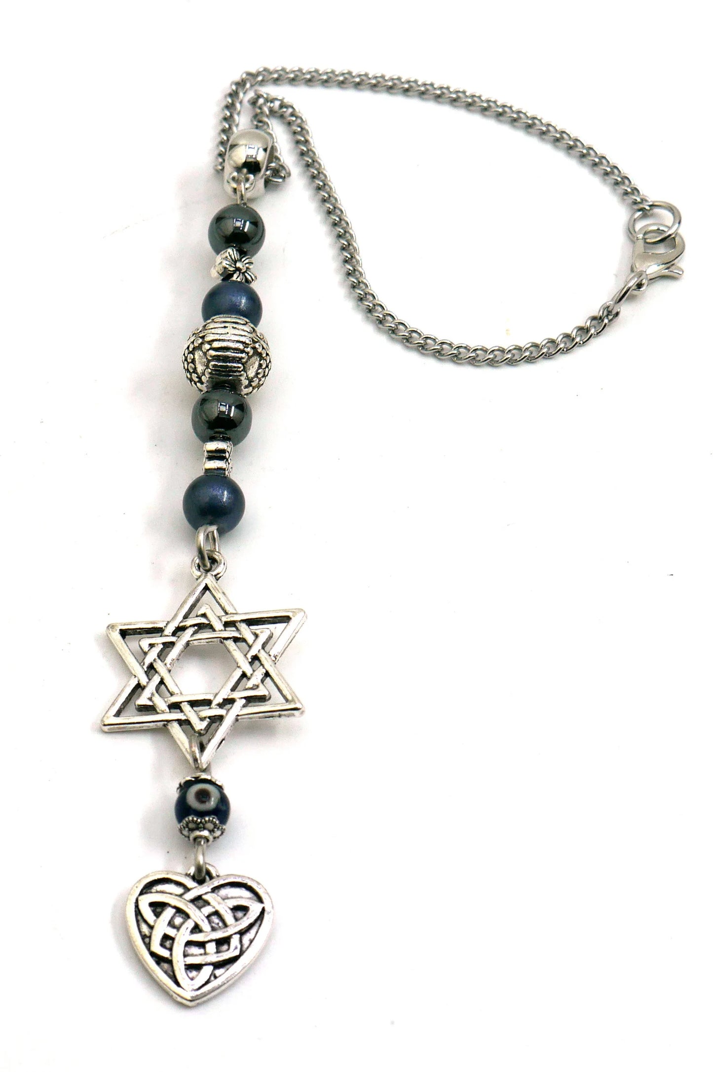 Evil Eye Protection | Star of David protection Amulet | Endless Knot Star of David for Blessing Good Luck Protection Hanging for Home or Car
